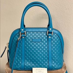 Gucci Turquoise Guccisima Dome Mini crossbody convertible bag